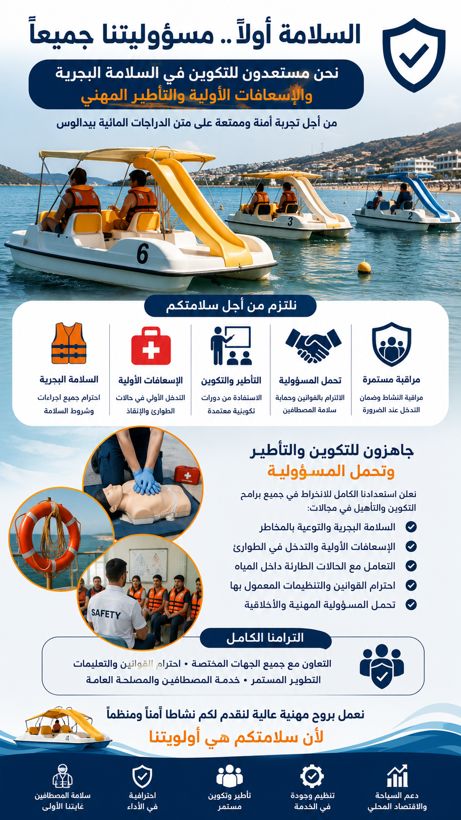 استعداد كامل للتكوين والتأطير في السلامة البحرية
